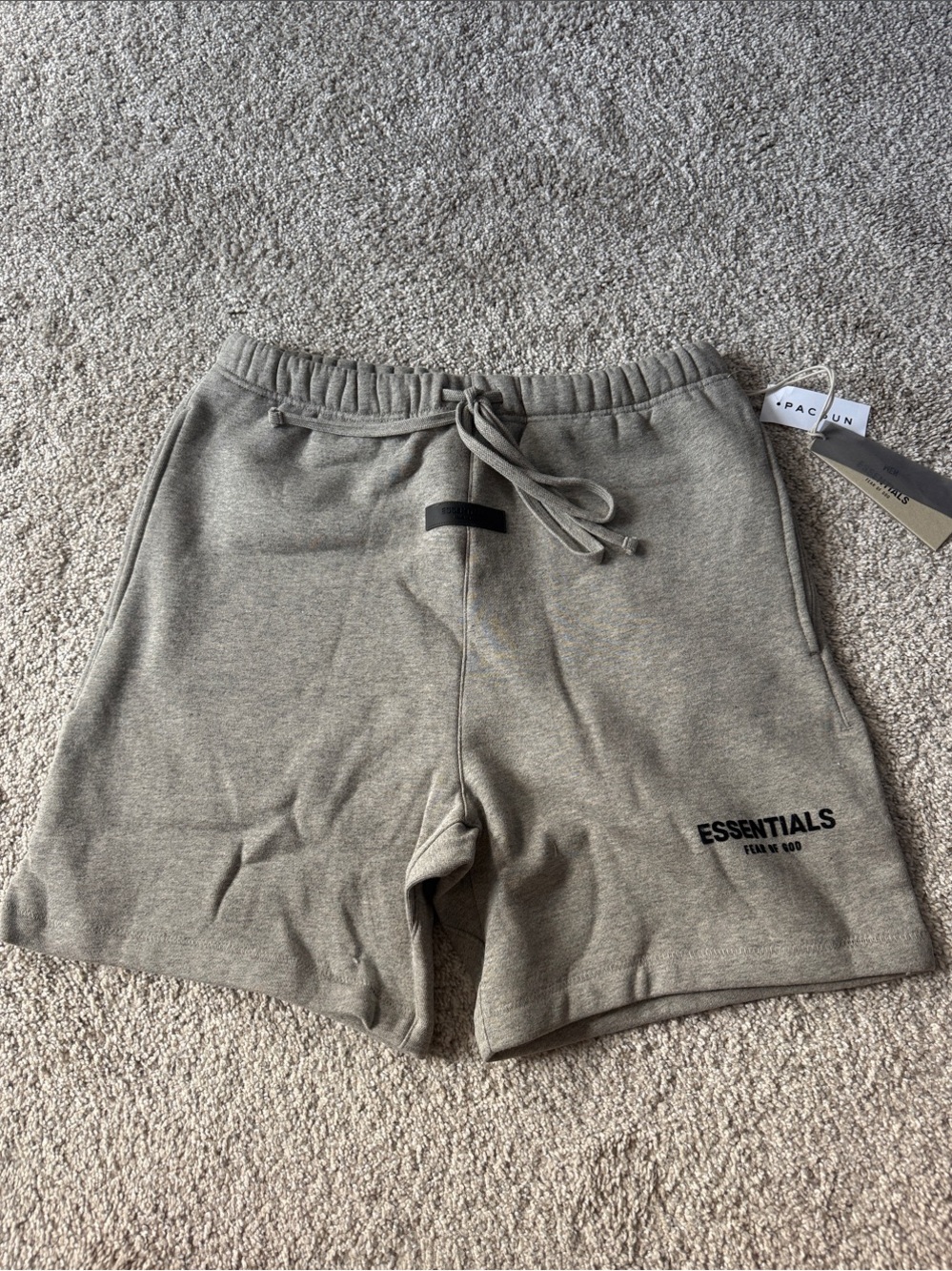 Essentials Men’s Olive-Tone Athletic Drawstring Shorts